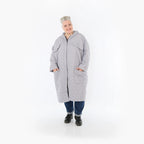  A-Form Mantel von AKH Fashion aus Materialmix, 1448.07044, Hellgrau, Kariert, Schick