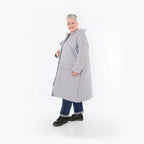  A-Form Mantel von AKH Fashion aus Materialmix, 1448.07044, Hellgrau, Kariert, Schick