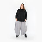  Ballonhose von AKH Fashion aus Materialmix, 1448.08069, Hellgrau, Kariert, Schick, Modern