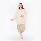  AKH Fashion Jacke in kastiger Form, aus Baumwolle, 1449.07039, Beige, Raute, Schick