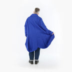  Ballonmantel von AKH Fashion aus Materialmix, 1450.00142, Royalblau, Jacquard, Schick