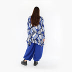  Ballonhose von AKH Fashion aus Materialmix, 1450.08067, Royalblau, Jacquard, Schick