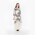  AKH Fashion Bigshirt in Vokuhila-Form, aus Materialmix, 1451.06837, Beige/Weiß/Schwarz