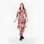  A-Form Jacke von AKH Fashion aus Materialmix, 1451.06970, Rot/Weiß/Schwarz, Punkte, Schick