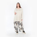  Ballonhose von AKH Fashion aus Materialmix, 1451.08069, Beige/Weiß/Schwarz, Punkte, Schick