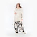  Ballonhose von AKH Fashion aus Materialmix, 1451.08069, Beige/Weiß/Schwarz, Punkte, Schick