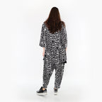  AKH Fashion Bigshirt in Glocken-Form, aus Materialmix, 1452.01892, Schwarz/Weiß, Abstrakt