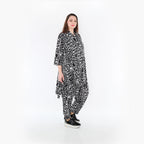  A-Form Jacke von AKH Fashion aus Materialmix, 1452.06970, Schwarz/Weiß, Abstrakt, Schick