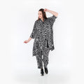  A-Form Jacke von AKH Fashion aus Materialmix, 1452.06970, Schwarz/Weiß, Abstrakt, Schick
