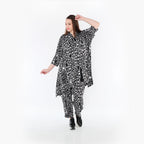  A-Form Jacke von AKH Fashion aus Materialmix, 1452.06970, Schwarz/Weiß, Abstrakt, Schick