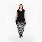  Haremshose von AKH Fashion aus Materialmix, 1453.06813, Schwarz/Weiß, Abstrakt, Schick