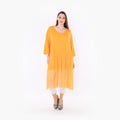  AKH Fashion Kleid in gerader Form, aus Materialmix, 1457.07046, Orange, Ausgefallen