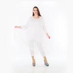  AKH Fashion Kleid in gerader Form, aus Materialmix, 1457.07046, Weiß, Ausgefallen, Zeitlos