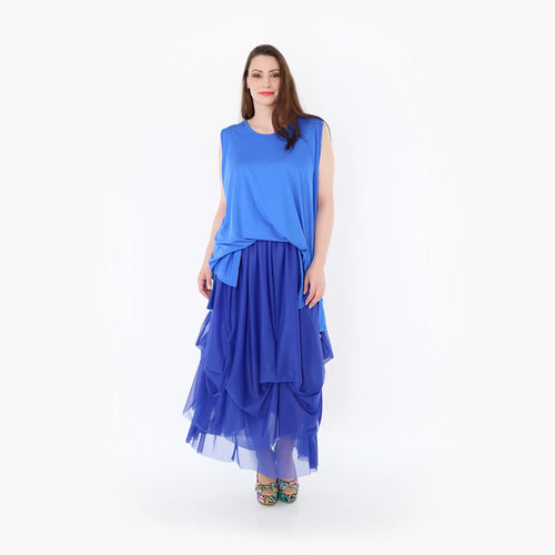  Ballonrock von AKH Fashion aus Materialmix, 1457.07049, Royalblau, Ausgefallen, Zeitlos