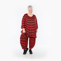  Ballonhose von AKH Fashion aus Viskose, 1459.08069, Rot/Schwarz, Blockstreifen, Schick