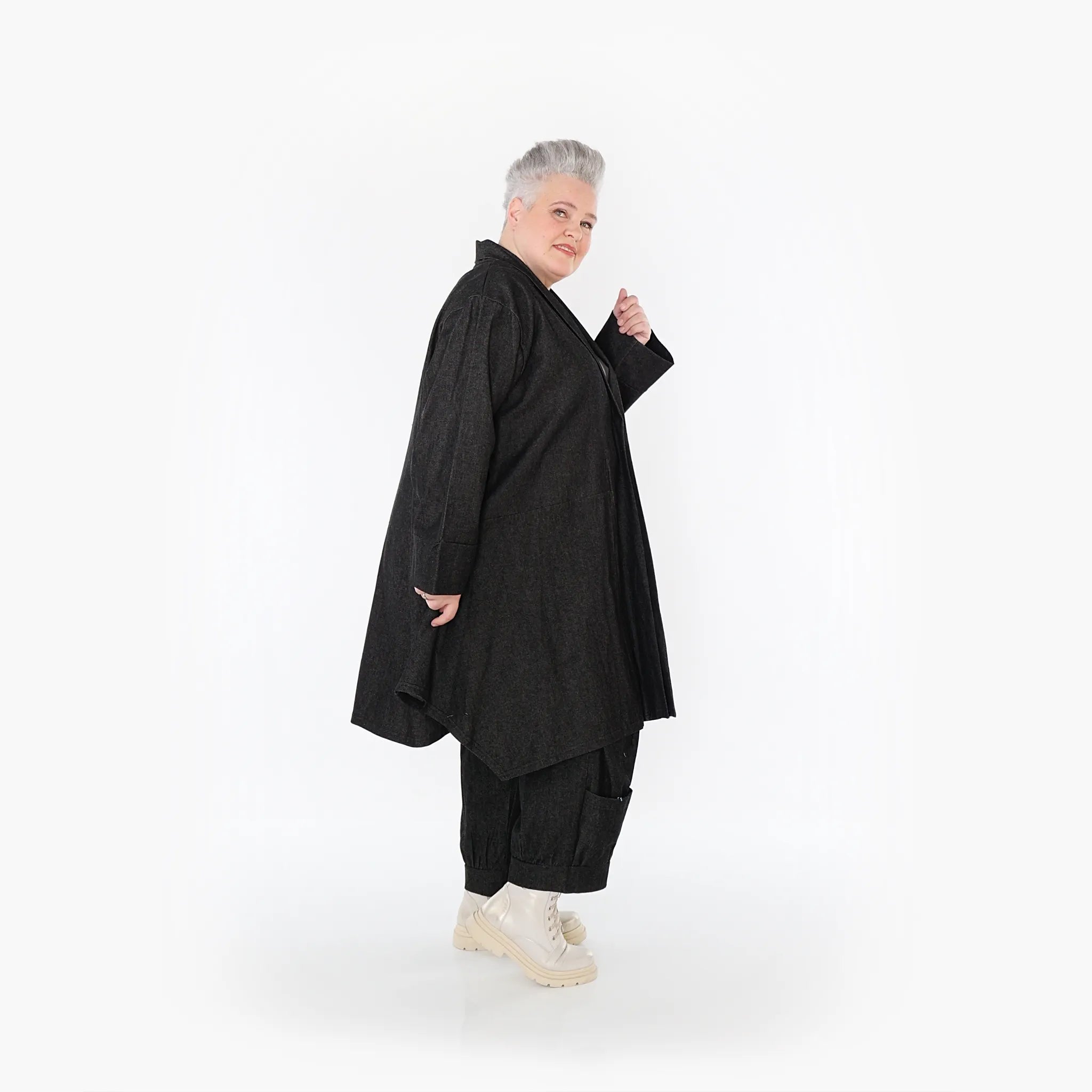  A-Form Cardigan von AKH Fashion aus Polyester, 1466.07040, Schwarz, Ausgefallen, Zeitlos