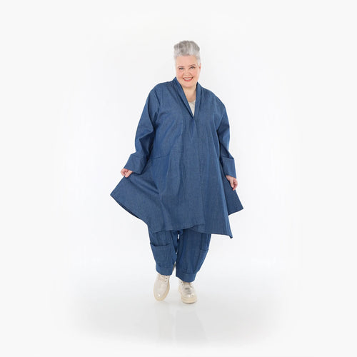  A-Form Cardigan von AKH Fashion aus Polyester, 1466.07040, Jeansblau, Ausgefallen, Zeitlos