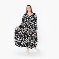  Ballonkleid von AKH Fashion aus Viskose, 1471.07064, Schwarz/Weiß, Muster, Ausgefallen