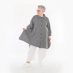  A-Form Bluse von AKH Fashion aus Baumwolle, 1472.06917, Anthrazit/Weiß, Streifen, Schick
