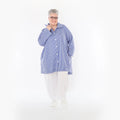 A-Form Bluse von AKH Fashion aus Baumwolle, 1472.07010, Blau/Weiß, Streifen, Ausgefallen