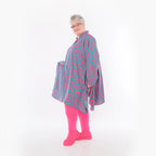  A-Form Bluse von AKH Fashion aus Viskose, 1473.06917, Fuchsia/Grün, Grafik, Ausgefallen