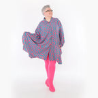  A-Form Bluse von AKH Fashion aus Viskose, 1473.06917, Fuchsia/Grün, Grafik, Ausgefallen