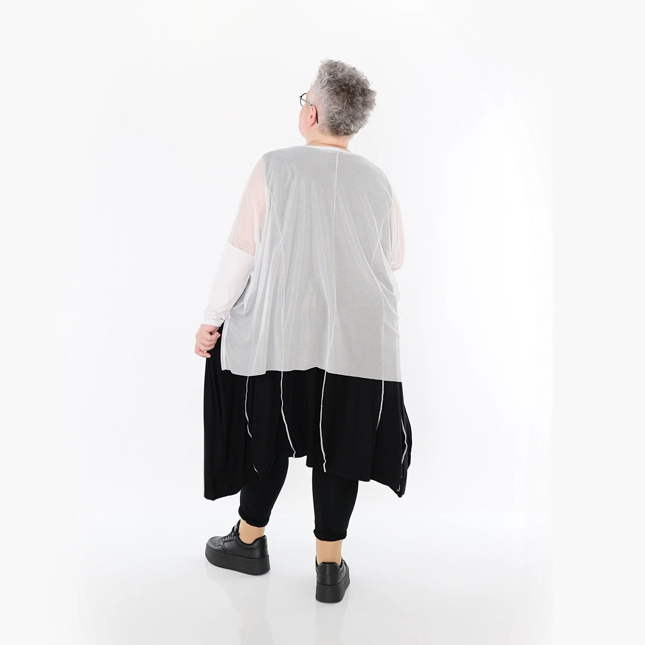 AKH Fashion Bigshirt in kastiger Form, aus Viskose, 1474.06721, Weiß, Ausgefallen, Zeitlos