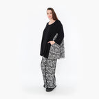  AKH Fashion Hose in gerader Form, aus Viskose, 1475.07074, Schwarz/Weiß, Buchstaben