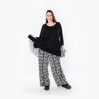  A-Form Bigshirt von AKH Fashion aus Viskose, 1475.07069, Schwarz/Weiß, Buchstaben, Schick