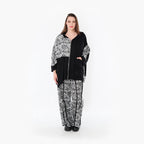  AKH Fashion Jacke in kastiger Form, aus Viskose, 1475.07076, Schwarz/Weiß, Buchstaben