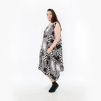  Ballonkleid von AKH Fashion aus Viskose, 1481.04489, Schwarz/Weiß, Punkte, Ausgefallen