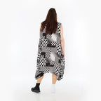  Ballonkleid von AKH Fashion aus Viskose, 1481.04489, Schwarz/Weiß, Punkte, Ausgefallen