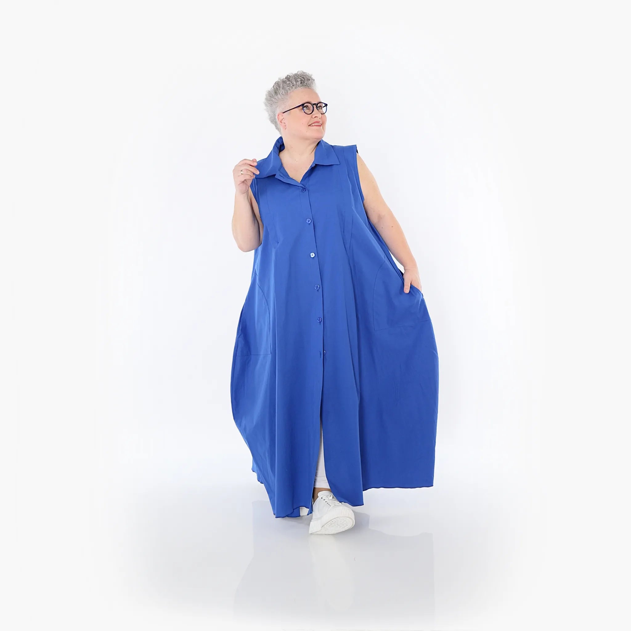  Ballon Weste von AKH Fashion aus Baumwolle, 1482.07066, Royalblau, Ausgefallen, Zeitlos
