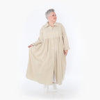  A-Form Mantel von AKH Fashion aus Baumwolle, 1482.07084, Beige, Ausgefallen, Zeitlos