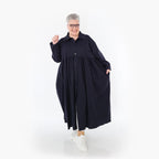  A-Form Mantel von AKH Fashion aus Baumwolle, 1482.07084, Marine, Ausgefallen, Zeitlos