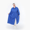  A-Form Mantel von AKH Fashion aus Baumwolle, 1482.07084, Royalblau, Ausgefallen, Zeitlos