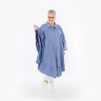  AKH Fashion Bluse in gerundeter Form, aus Baumwolle, 1482.07085, Azurblau, Ausgefallen