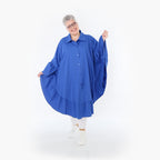  AKH Fashion Bluse in gerundeter Form, aus Baumwolle, 1482.07085, Royalblau, Ausgefallen