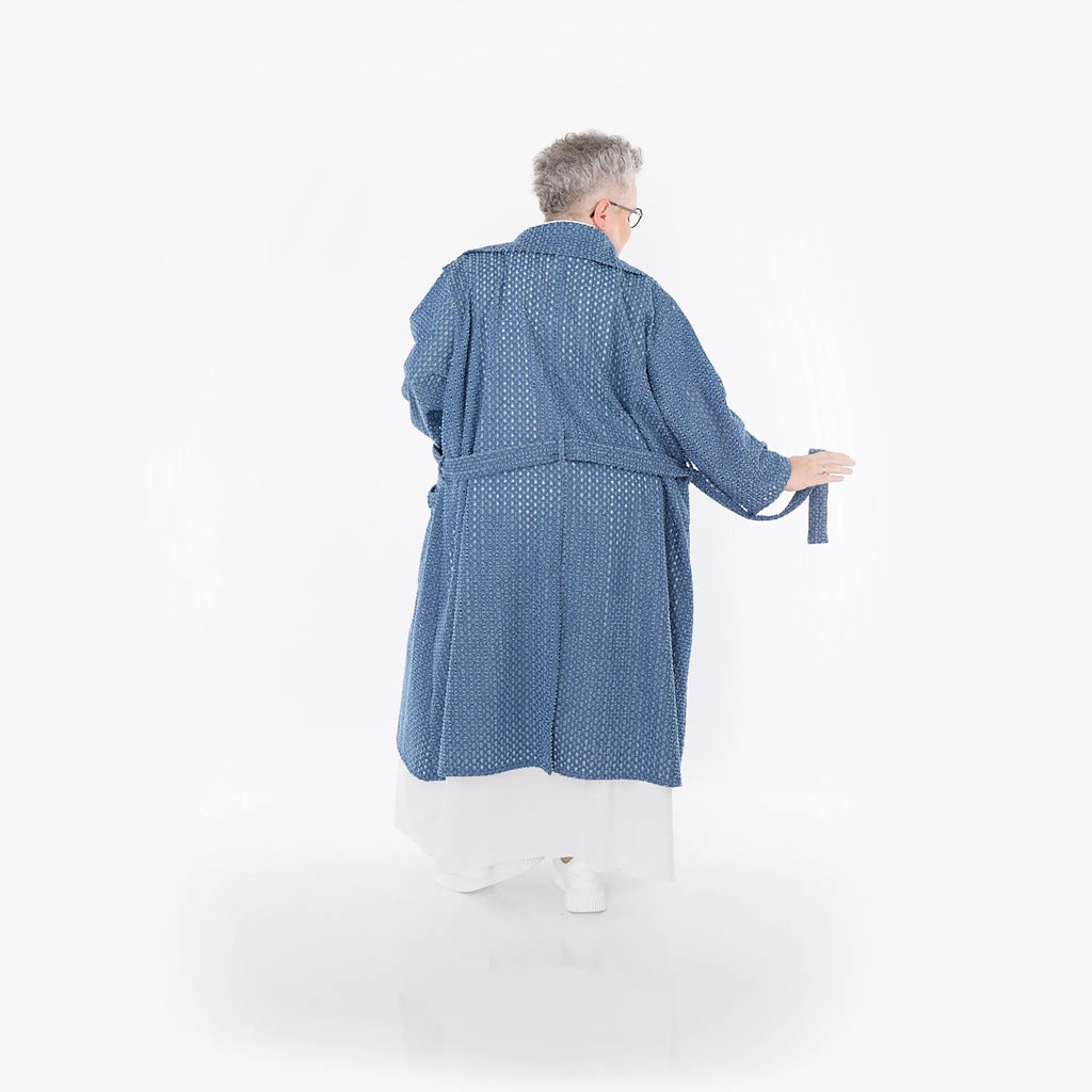  A-Form Mantel von AKH Fashion aus Baumwolle, 1483.07088, Jeansblau, Ausgefallen, Zeitlos