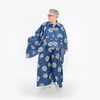  Zipfel Bluse von AKH Fashion aus Baumwolle, 1485.07080, Jeansblau/Weiß, Blumen, Schick