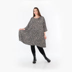 A-Form Bigshirt von AKH Fashion aus Materialmix, 1496.02666, Grau/Schwarz/Blau, Leopard