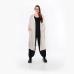  AKH Fashion Cardigan in gerader Form, aus Baumwolle, 1500.07068, Beige, Ausgefallen