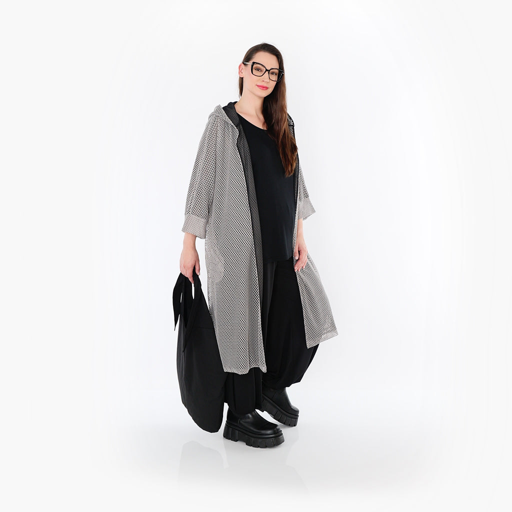  AKH Fashion Cardigan in gerader Form, aus Baumwolle, 1500.07068, Grau, Ausgefallen, Schick