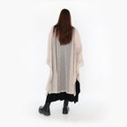  AKH Fashion Überwurf in gerader Form, aus Baumwolle, 1500.07100, Beige/Schwarz, Schick