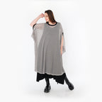  AKH Fashion Überwurf in gerader Form, aus Baumwolle, 1500.07100, Grau/Schwarz, Schick