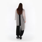  AKH Fashion Bluse in asymmetrischer Form, aus Baumwolle, 1500.07101, Grau/Schwarz, Schick