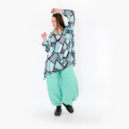  Ballonhose von AKH Fashion aus Materialmix, 1450.08067, Mintgrün, Jacquard, Schick, Schick