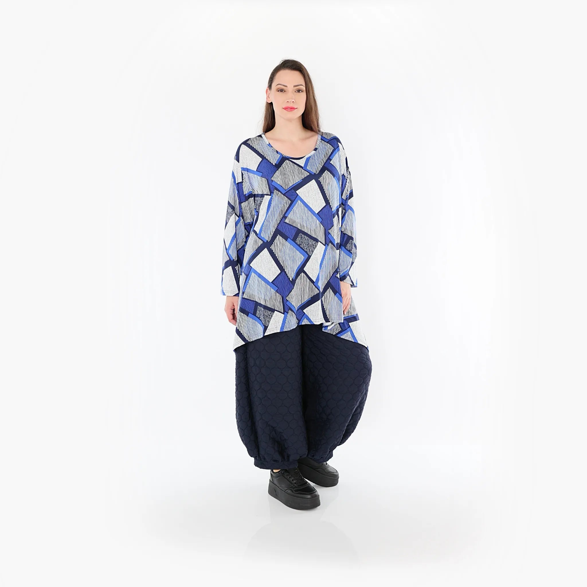  Ballonhose von AKH Fashion aus Materialmix, 1450.08067, Navy, Jacquard, Schick, Modern