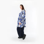  AKH Fashion Bigshirt in Glocken-Form, aus Materialmix, 1511.00592, Blau/Weiß/Marine, Schick
