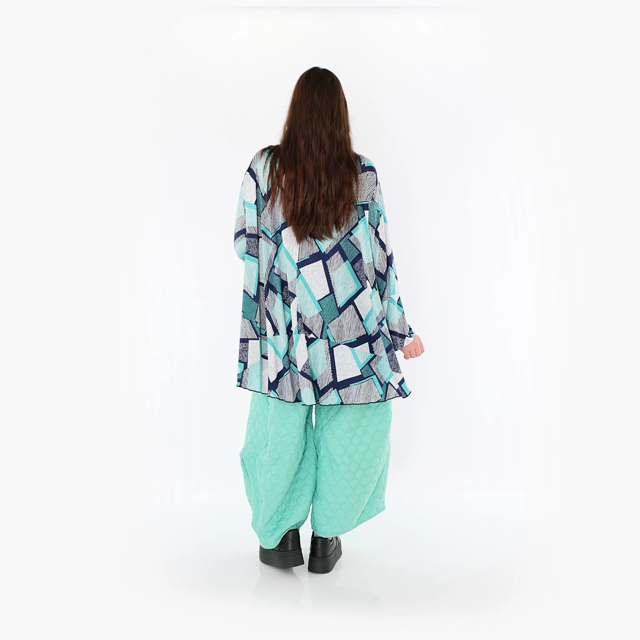  Ballonhose von AKH Fashion aus Materialmix, 1450.06631, Mintgrün, Jacquard, Schick, Schick